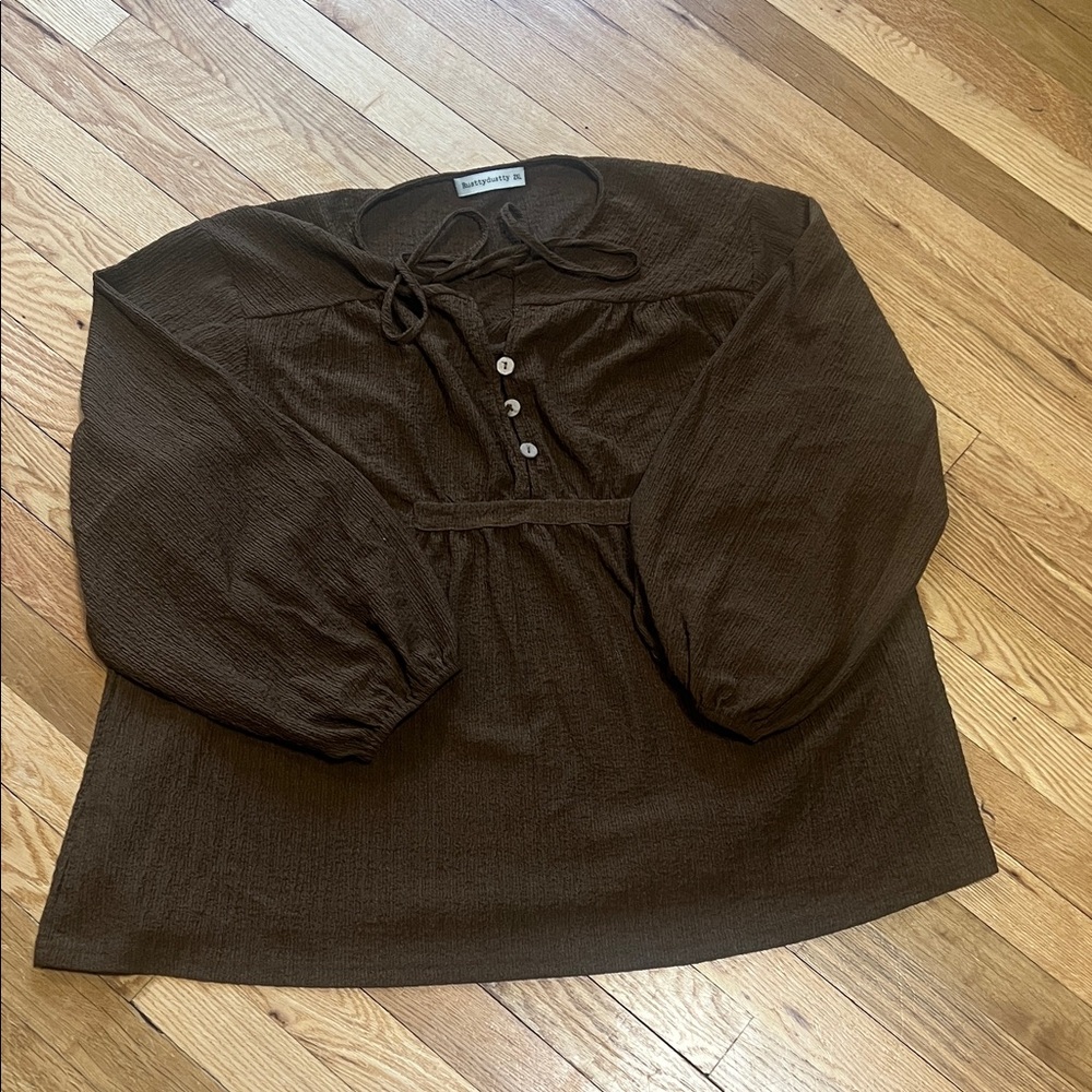 Dark Brown Loose Blouse